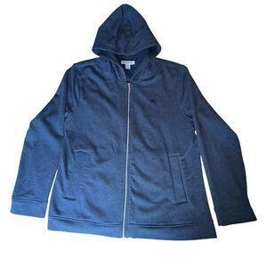 Tommy Bahama Sweater Womens Dark‎ Blue Hoodie Full Zip Jacket Fleece